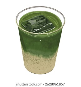 Matcha Vanilla Cream Latte Cafe Beverage Dessert