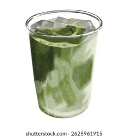 Matcha Vanilla Cream Latte Cafe Beverage Dessert