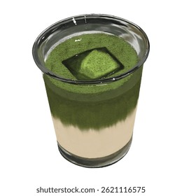 Matcha vanilla latte cafe drink dessert