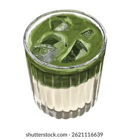 Matcha vanilla latte cafe drink dessert