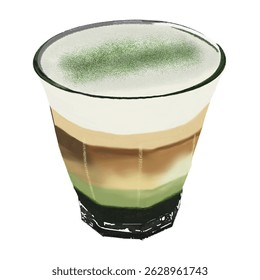Matcha vanilla latte cafe drink dessert