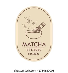 Matcha Whisk Logo. Matcha Logo Design.