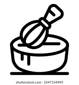 Matcha whisk mixing green tea powder in a bowl, preparing a traditional japanese beverage