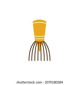 Matcha whisk vector. Matcha whisk on pastel background.