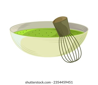 matcha and wisk vector isolated