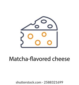 Matcha-flavored cheese vector icon stock illustration