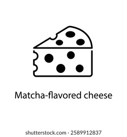 Matcha-flavored cheese vector icon stock illustration