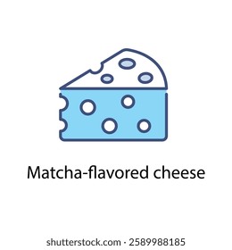 Matcha-flavored cheese vector icon stock illustration