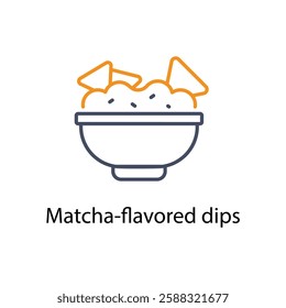 Matcha-flavored dips vector icon stock illustration