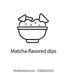 Matcha-flavored dips vector icon stock illustration