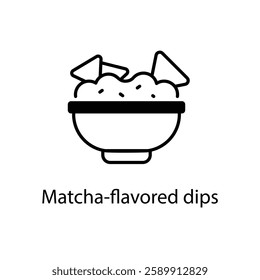 Matcha-flavored dips vector icon stock illustration