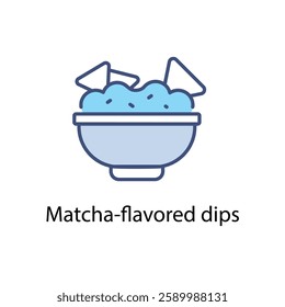 Matcha-flavored dips vector icon stock illustration