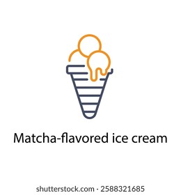 Matcha-flavored ice cream vector icon stock illustration