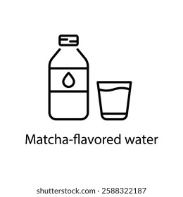 Matcha-flavored water vector icon stock illustration