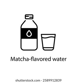 Matcha-flavored water vector icon stock illustration