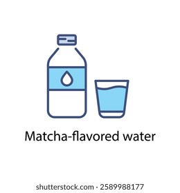 Matcha-flavored water vector icon stock illustration