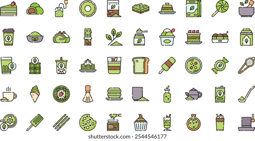 Matchatea meal icons High-Quality Vector Icons Collection with Editable Stroke. Ideal for Professional and Creative Projects.