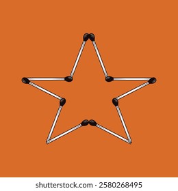 matchbook in star shape. vector. symbol