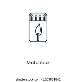 Matchbox concept line icon. Linear Matchbox concept outline symbol design. This simple element illustration can be used for web and mobile UI/UX.