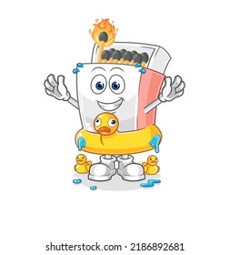 the matchbox with duck buoy cartoon. cartoon mascot vector
