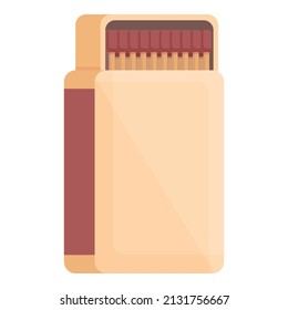 Matchbox icon cartoon vector. Cigar smoke. Nicotine leaf