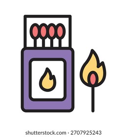 Matchbox icon designed in line style, easy to edit design