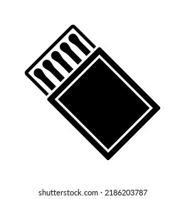 Matchbox icon. Matches. Black silhouette. Top view in front. Vector simple flat graphic illustration. Isolated object on a white background. Isolate.
