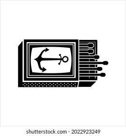 Matchbox Icon, Matchstick Icon, Matchbook Icon Vector Art Illustration