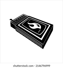 Matchbox Icon, Matchstick Icon, Matchbook Icon Vector Art Illustration