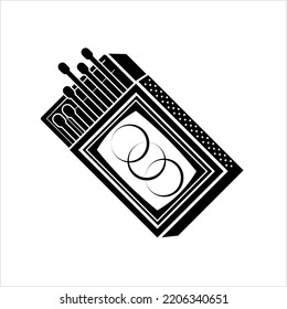 Matchbox Icon, Matchstick Icon, Matchbook Icon Vector Art Illustration