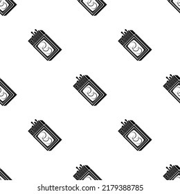 Matchbox Icon Seamless Pattern, Matchstick Icon, Matchbook Icon Vector Art Illustration