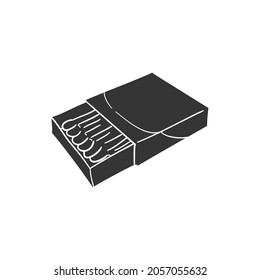 Matchbox Icon Silhouette Illustration. Burn Vector Graphic Pictogram Symbol Clip Art. Doodle Sketch Black Sign.