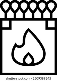 Matchbox-Symbol. Dünnes lineares Design einzeln auf weißem Hintergrund