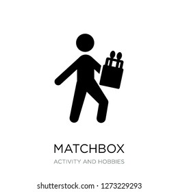 matchbox icon vector on white background, matchbox trendy filled icons from Activity and hobbies collection, matchbox simple element illustration