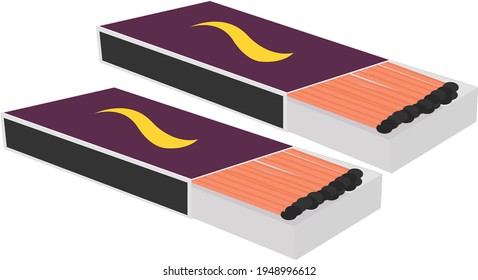 Matchbox, illustration, vector on white background.