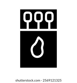 Matchbox with matches and flame icon. Concept of fire, ignition, and safety.