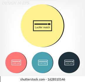 matchbox. matches icon. boxes in a flat style. the match is shown on the box. Matches vector graphics. flame source. 10 eps matchbox