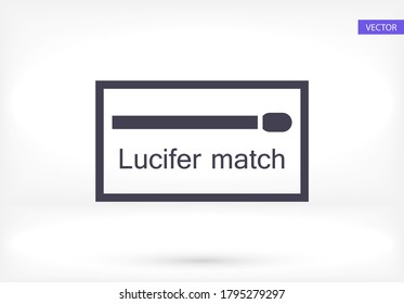 matchbox. matches icon. boxes in a flat style. the match is shown on the box. Matches vector graphics. flame source. 10 eps matchbox