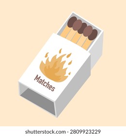Matchbox and Matches isolated