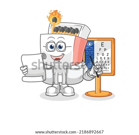 the matchbox oculist cartoon. cartoon mascot vector