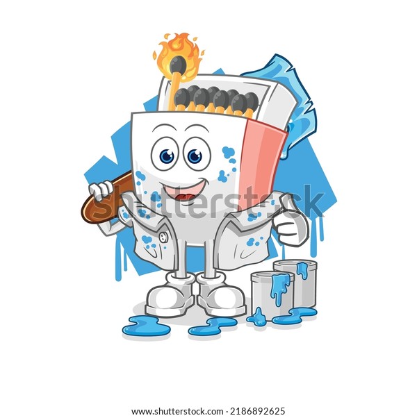 Matchbox Painter Illustration Character Vector Stock Vector (Royalty ...