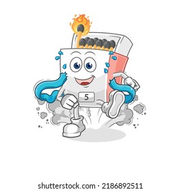 the matchbox runner character. cartoon mascot vector