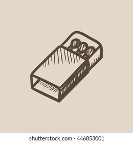 Matchbox vector sketch icon isolated on background. Hand drawn Matchbox icon. Matchbox sketch icon for infographic, website or app.
