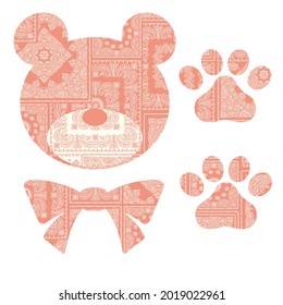 I matched the bandana ornament with the bear's face,