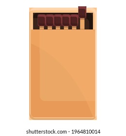 Entspricht dem Symbol für das Feld. Cartoon Matches Box, Vektorsymbol für Webdesign einzeln auf weißem Hintergrund