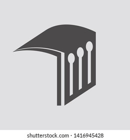 
Matches box icon in flat style.Vector illustration.