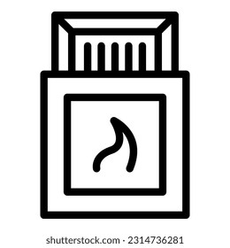 Matches box icon outline vector. Cigar tobacco. Pack health
