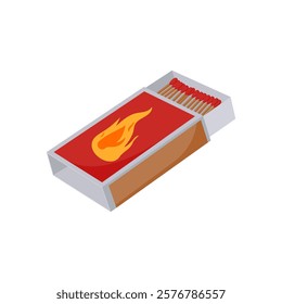Matches Box, Kitchen Vector Illustration Isolated