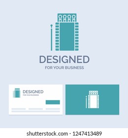 matches, camping, fire, bonfire, box Business Logo Glyph Icon Symbol for your business. Turquoise Business Cards with Brand logo template.