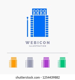 matches, camping, fire, bonfire, box 5 Color Glyph Web Icon Template isolated on white. Vector illustration